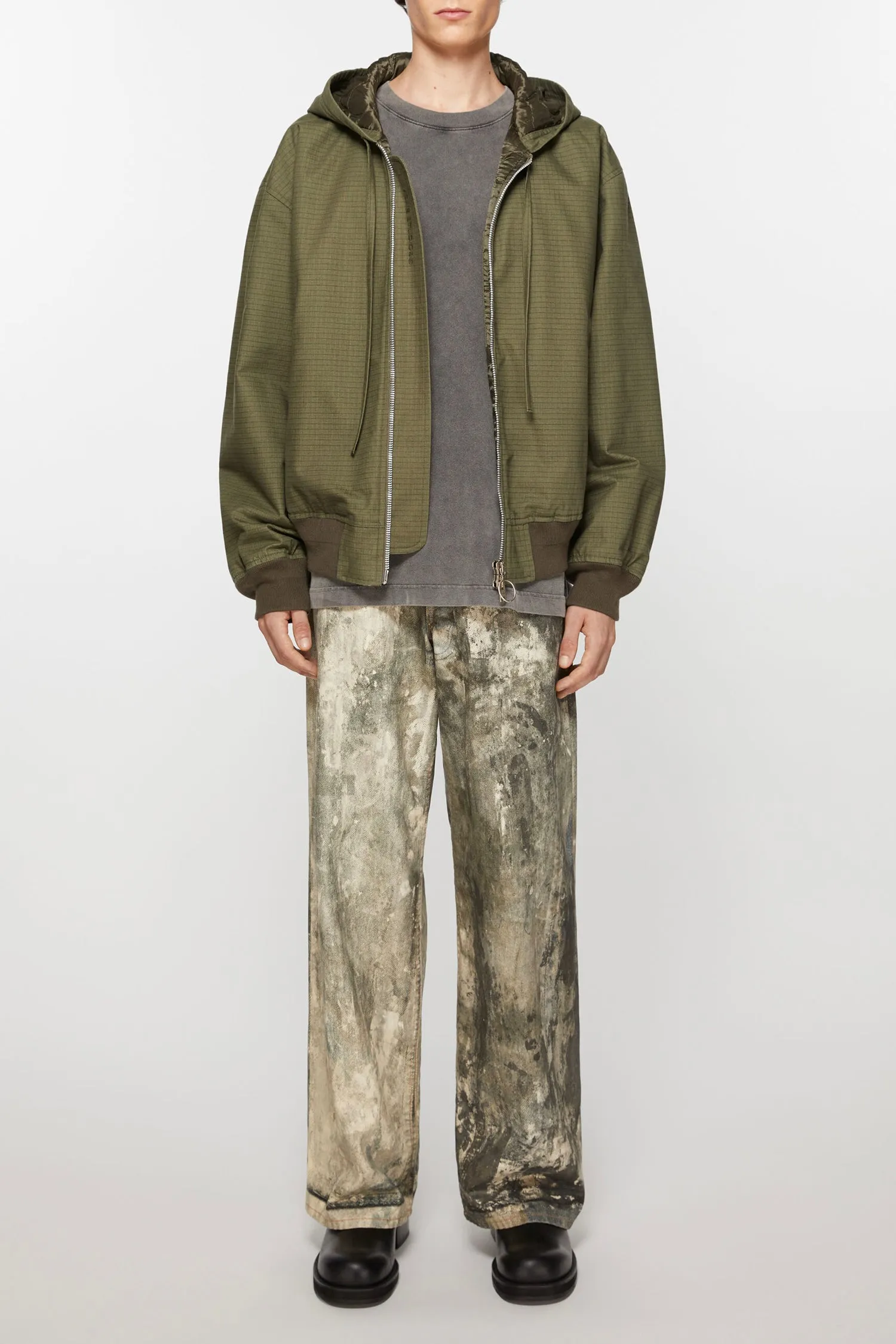 Acne Studios Olive Green Ripstop Padded Jacket SS24