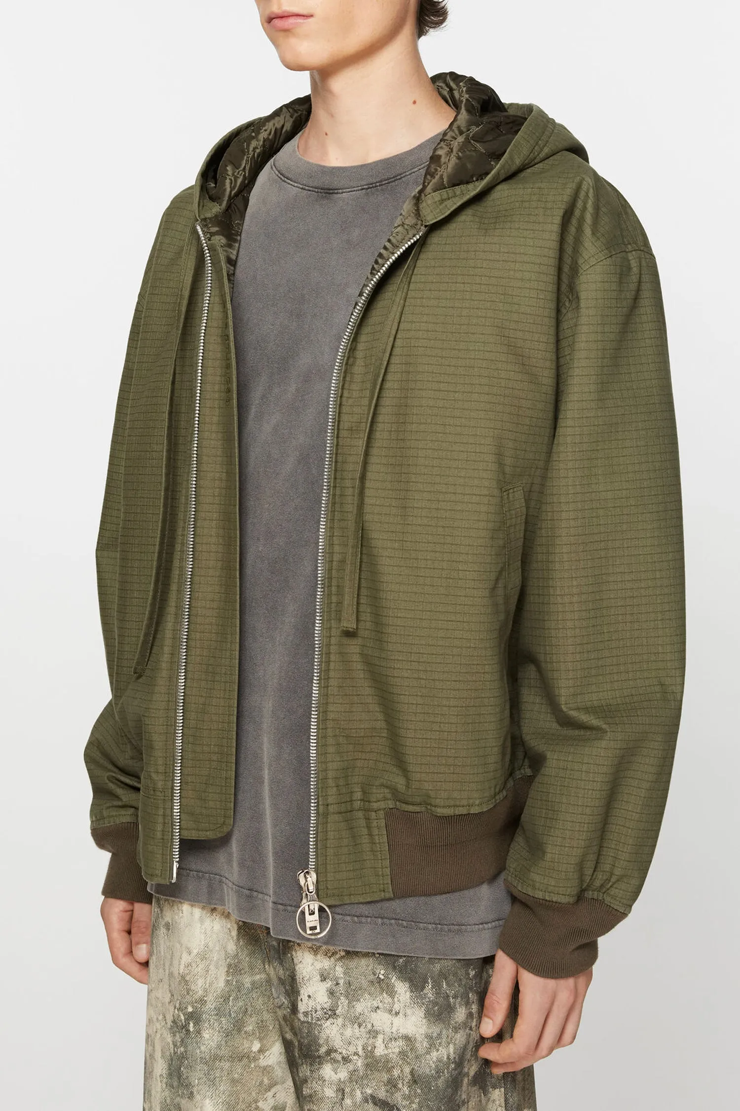 Acne Studios Olive Green Ripstop Padded Jacket SS24