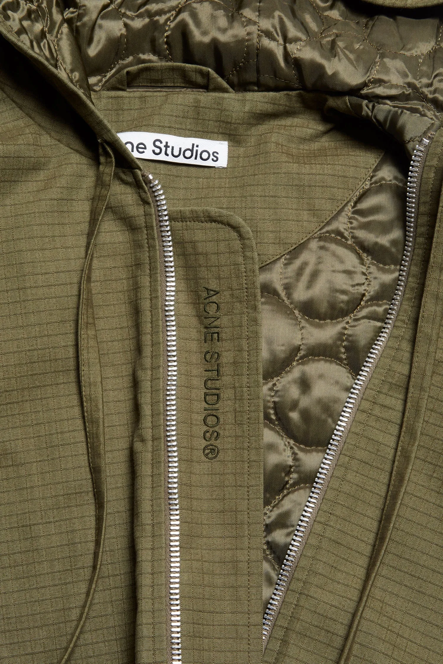 Acne Studios Olive Green Ripstop Padded Jacket SS24