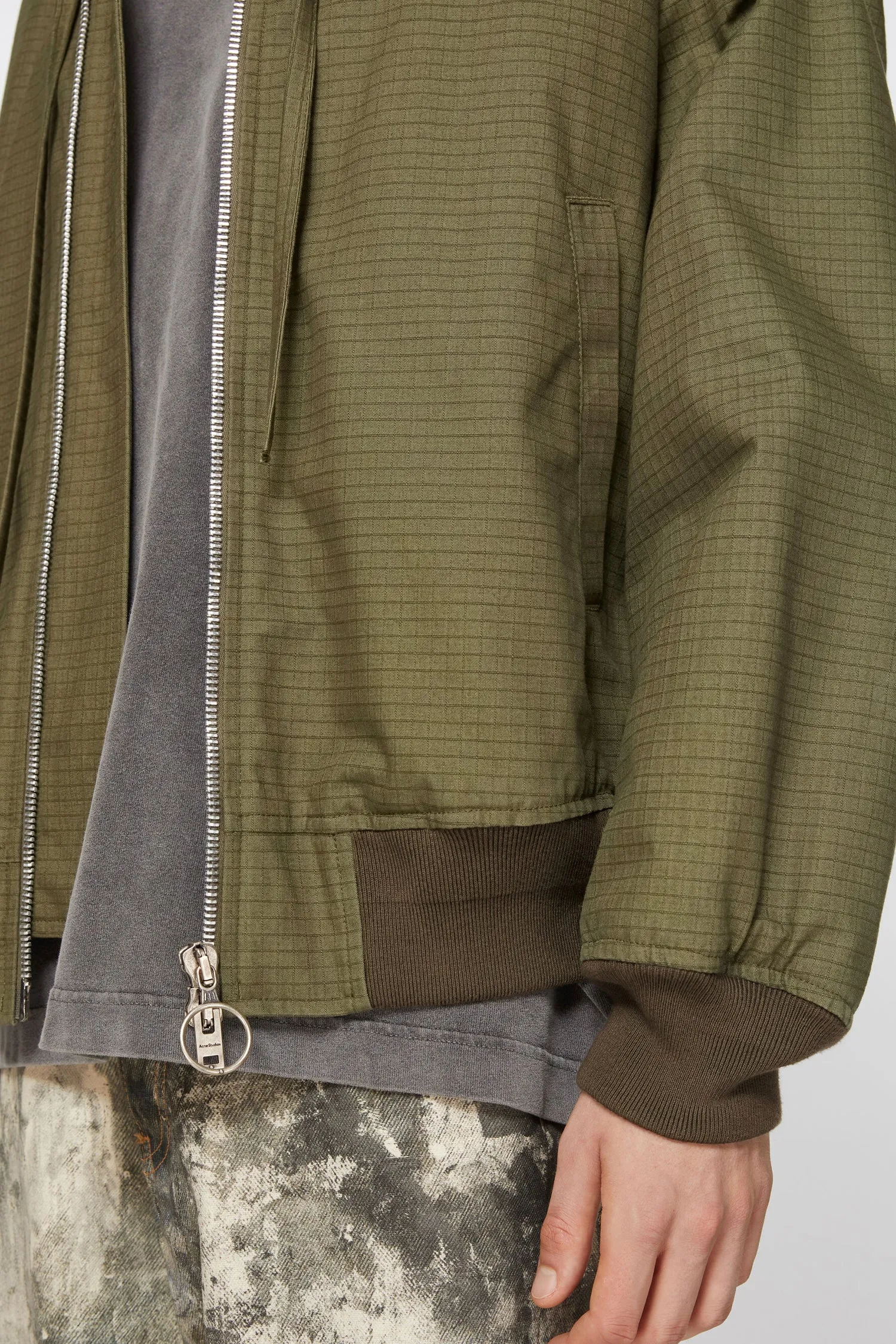 Acne Studios Olive Green Ripstop Padded Jacket SS24