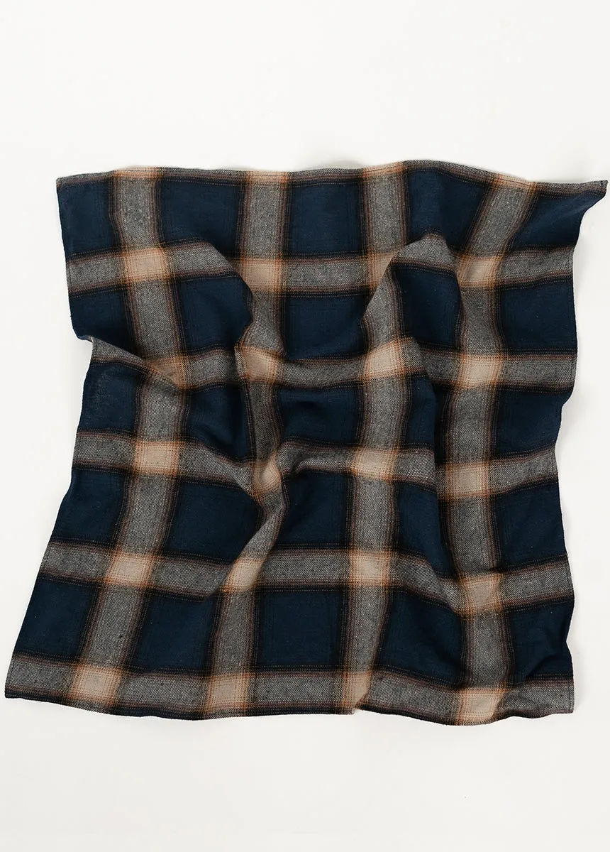 Navy Plaid Addison Scarf.