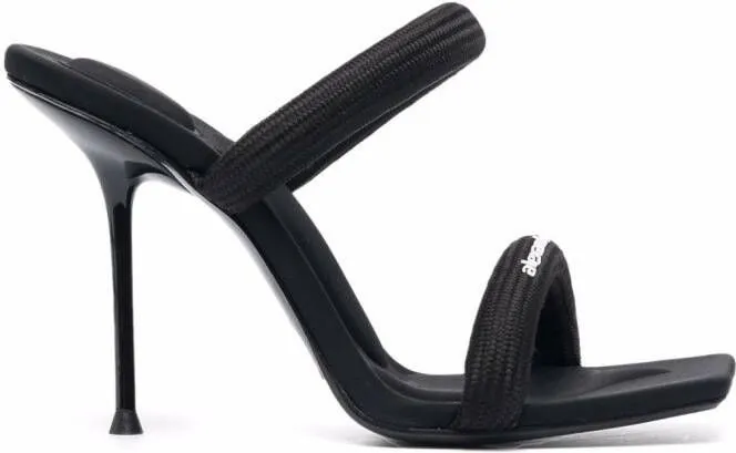 Alexander Wang Julie logo print sandals in Black