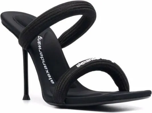 Alexander Wang Julie logo print sandals in Black