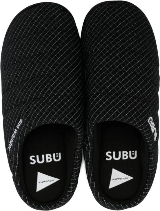 reflective-effect ripstop sandals by And Wander x Subu in Black