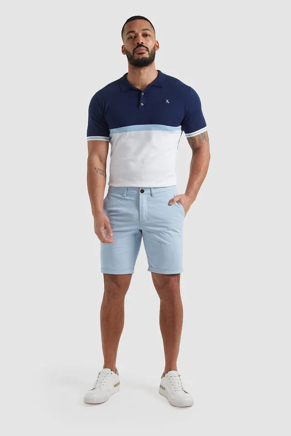 Athletic Fit Chino Shorts in Pale Blue