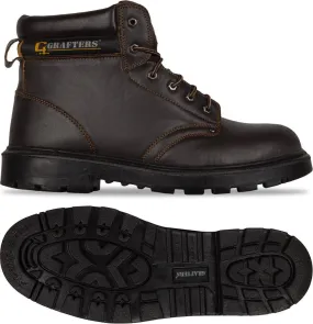 Basic Grafters Steel Toe Boots Brown - Shop Now