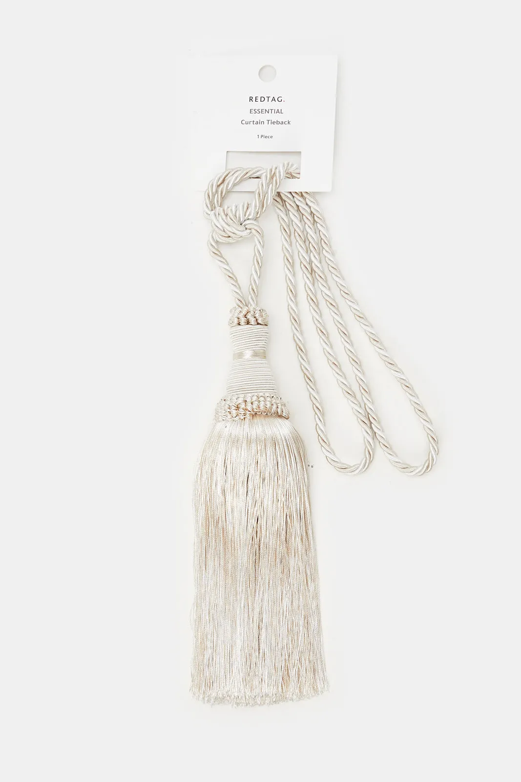 Beige And Ivory Tie-Back With Crystal