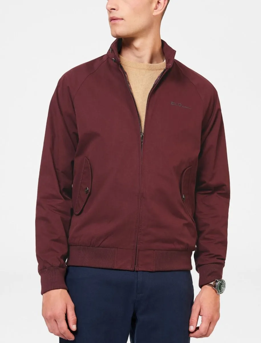 Ben Sherman Casual Harrington Jacket Aubergine