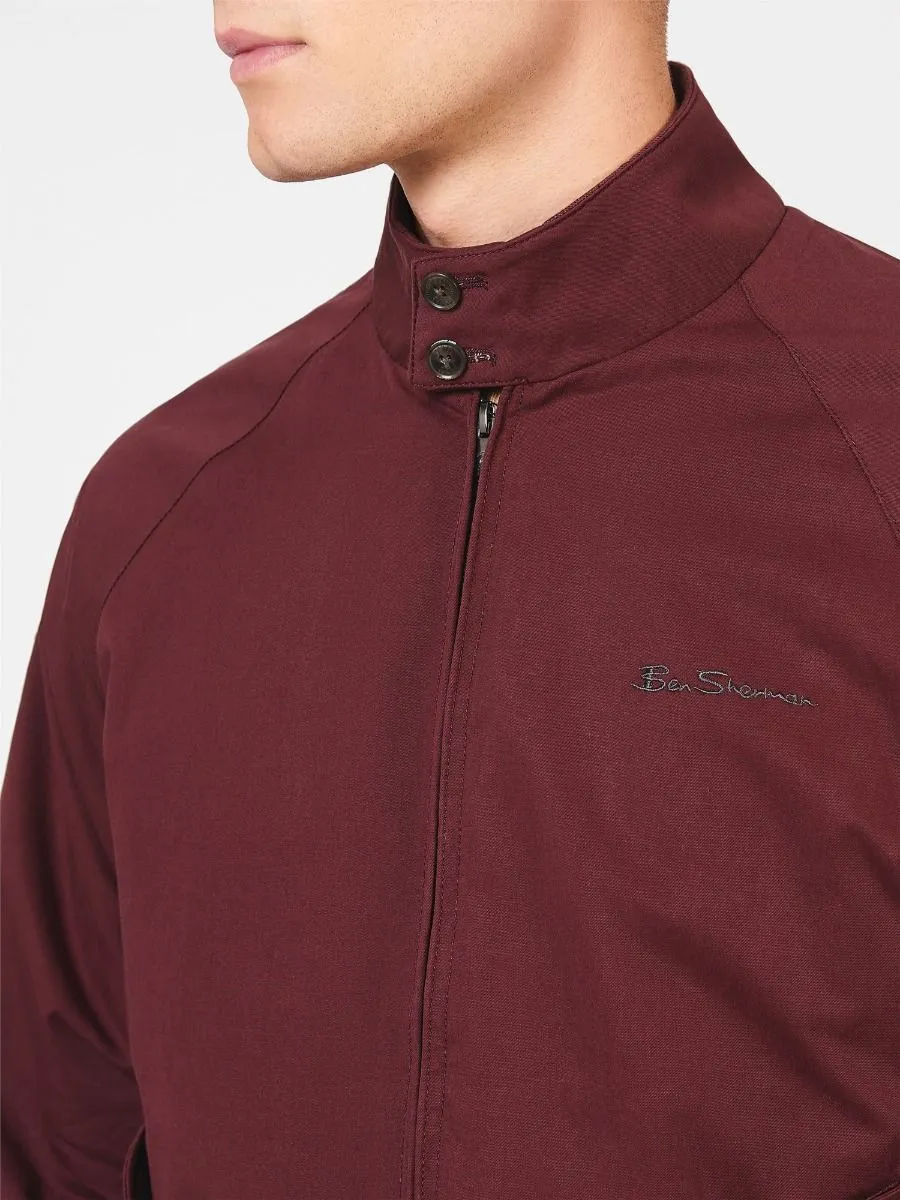 Ben Sherman Casual Harrington Jacket Aubergine