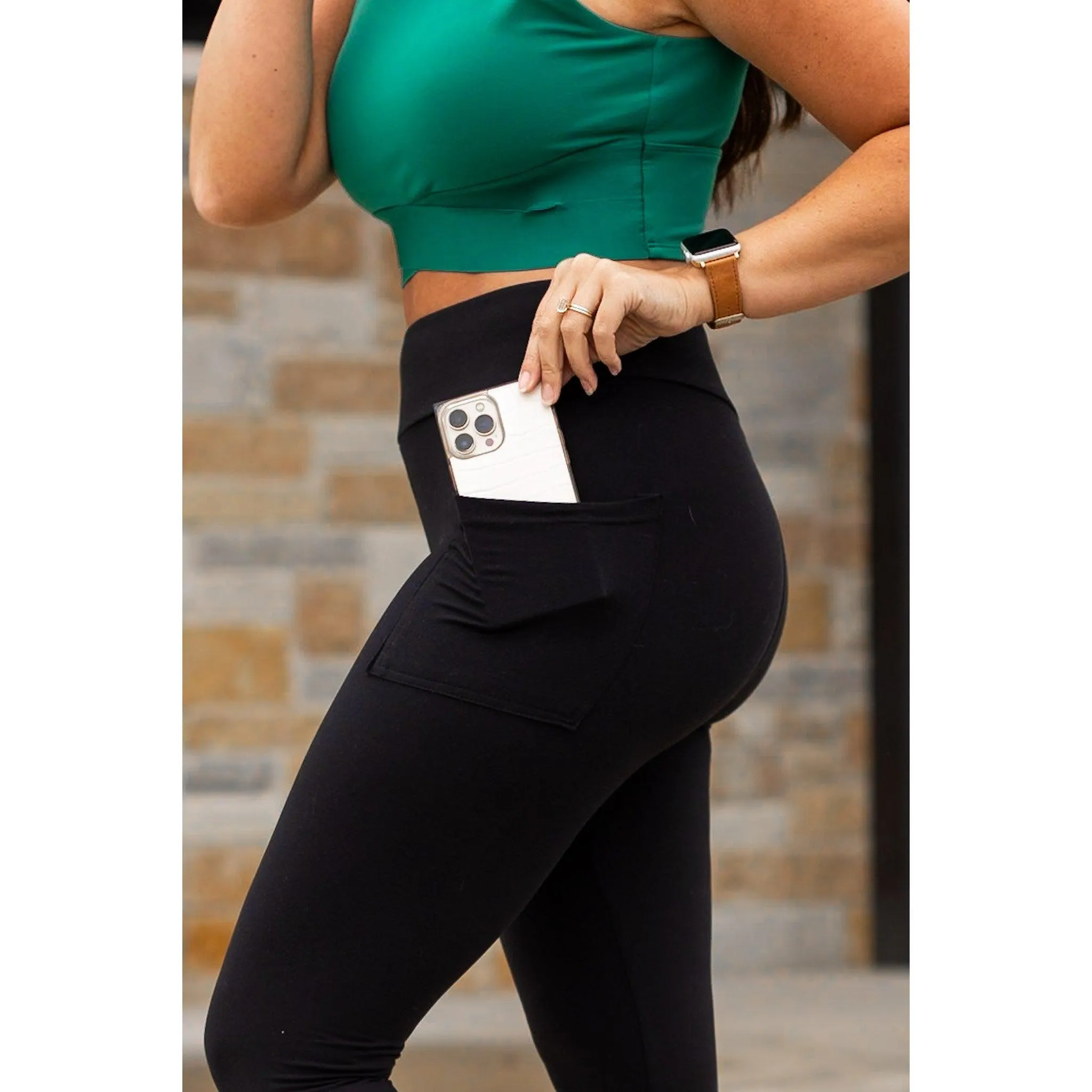 Luxe Leggings by Julia Rose - Black Leggings with Pocket