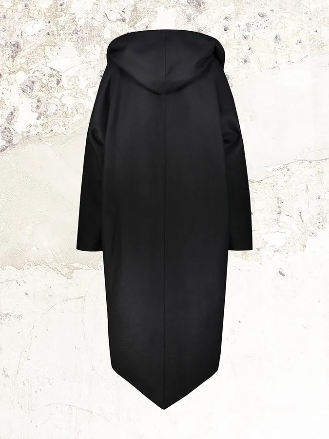 Black Hooded Long Coat by Alexandre Vauthier