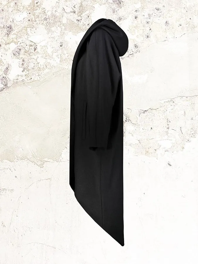 Black Hooded Long Coat by Alexandre Vauthier