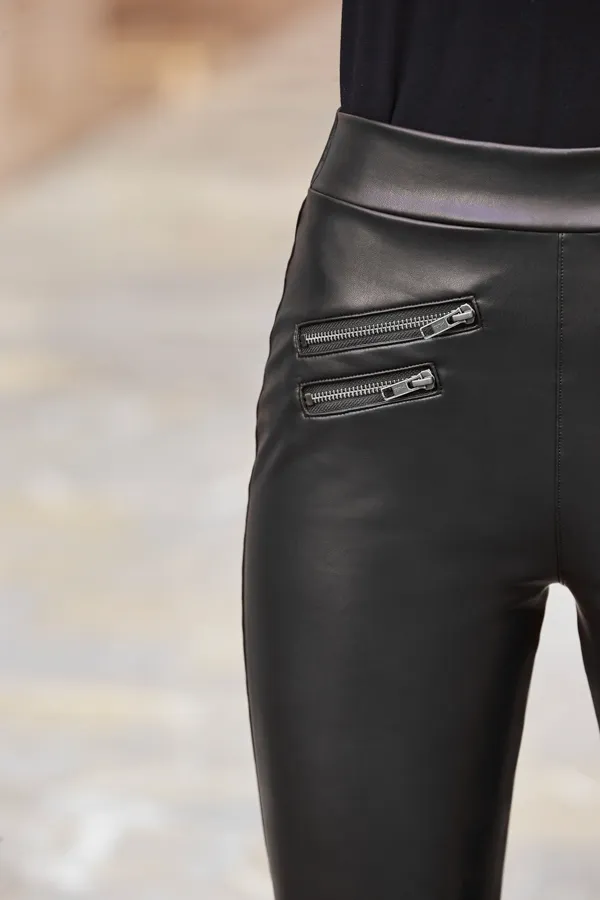 Black Leather Look Leggings