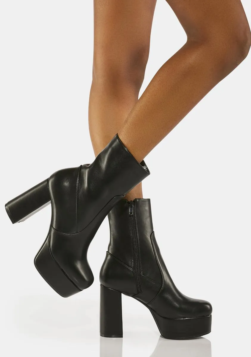 Black Making Moves Platform Boots-