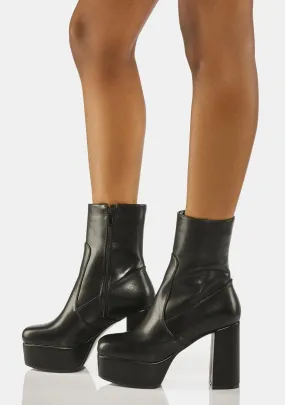 Black Making Moves Platform Boots-