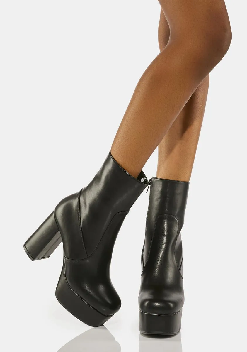 Black Making Moves Platform Boots-