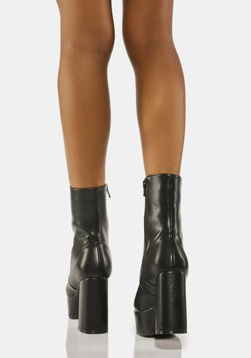 Black Making Moves Platform Boots-