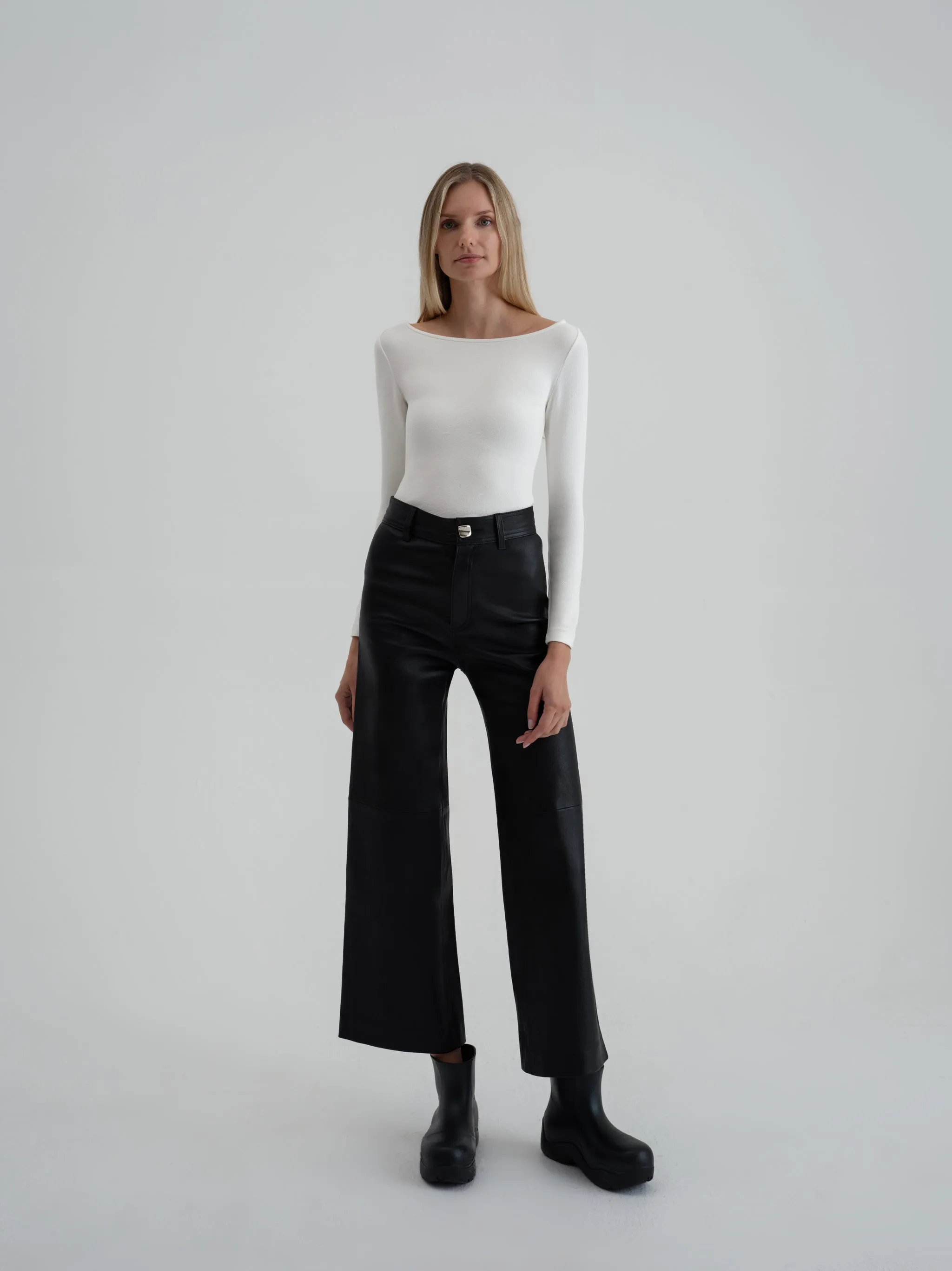 White Boatneck Top