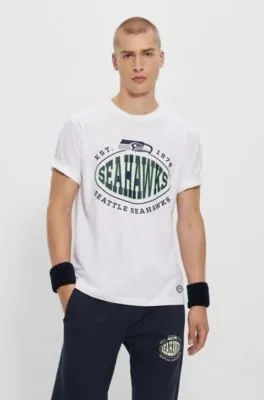  BOSS x NFL stretch-cotton T-shirt with collaborative branding