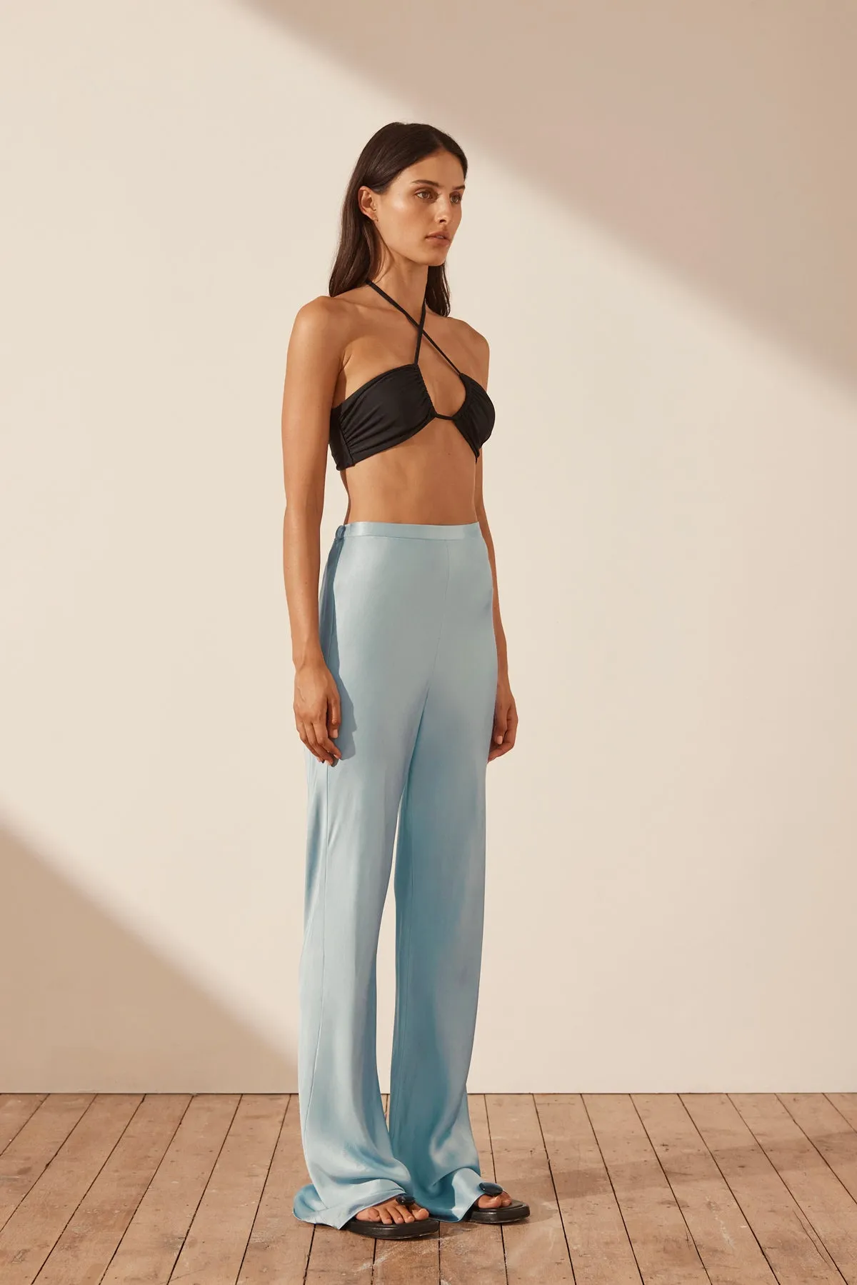 Cool Blue Camille Bias Cut Pants