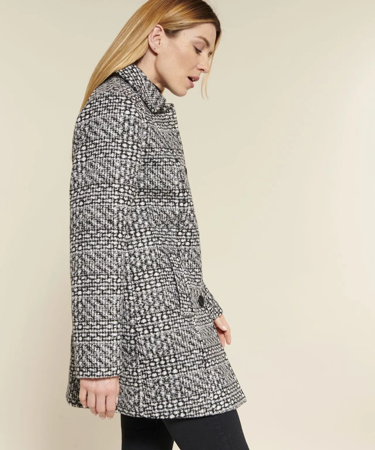 Trendy Check Patterned Coat