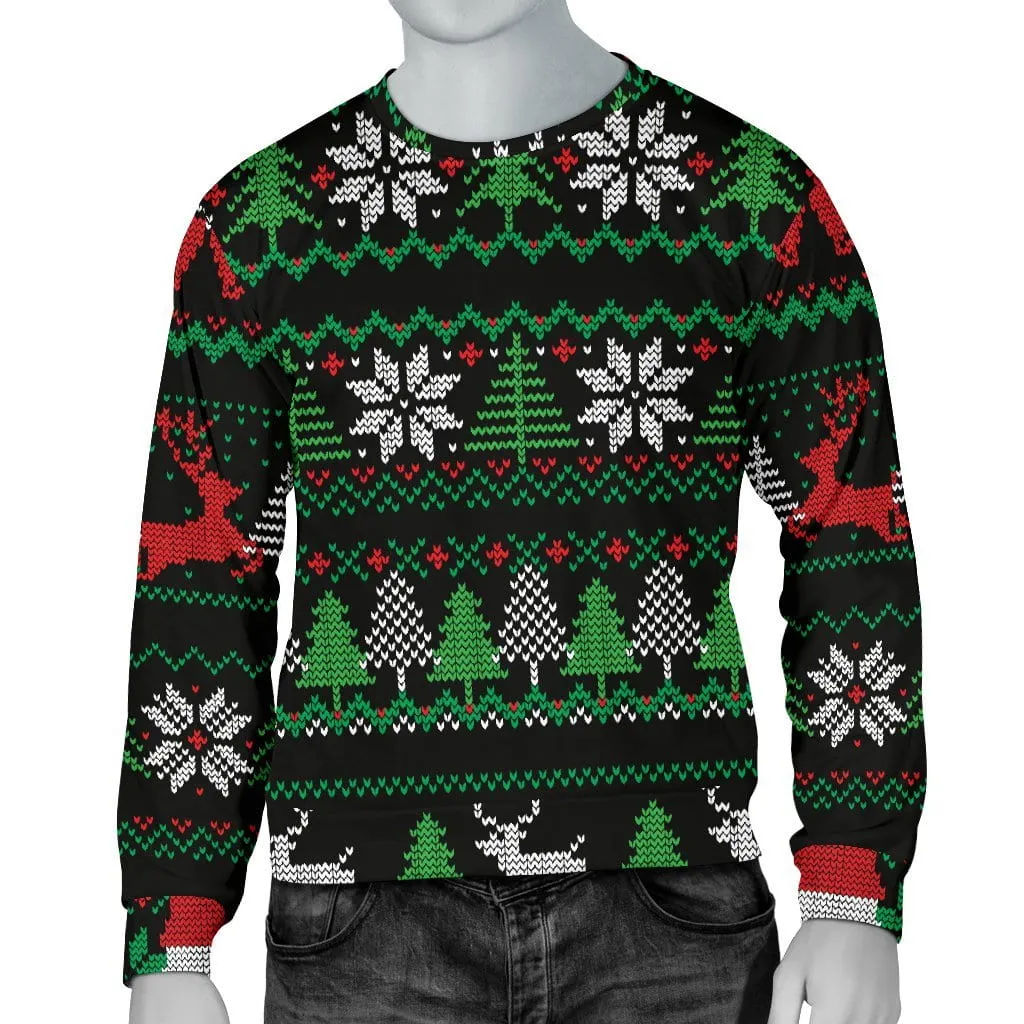 Christmas Men's Sweater in Red, Green, and Black