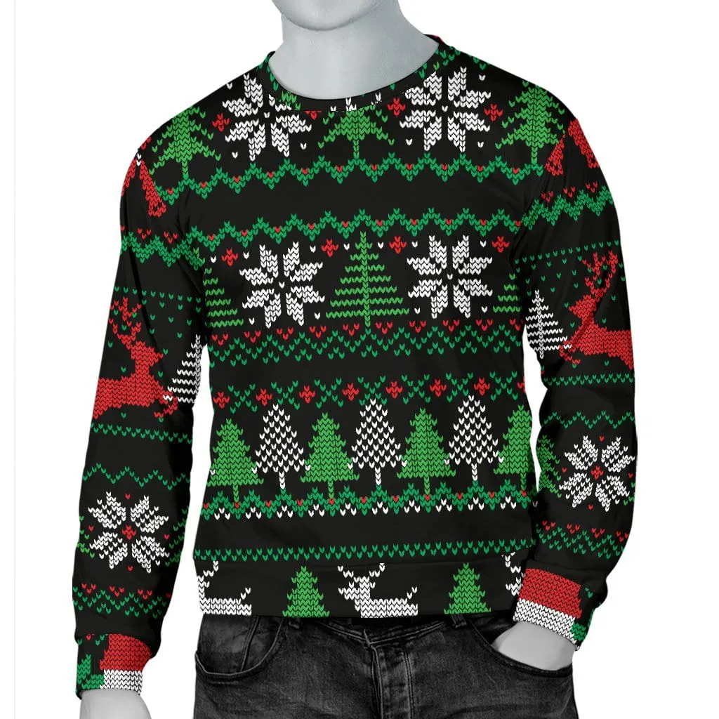 Christmas Men's Sweater in Red, Green, and Black