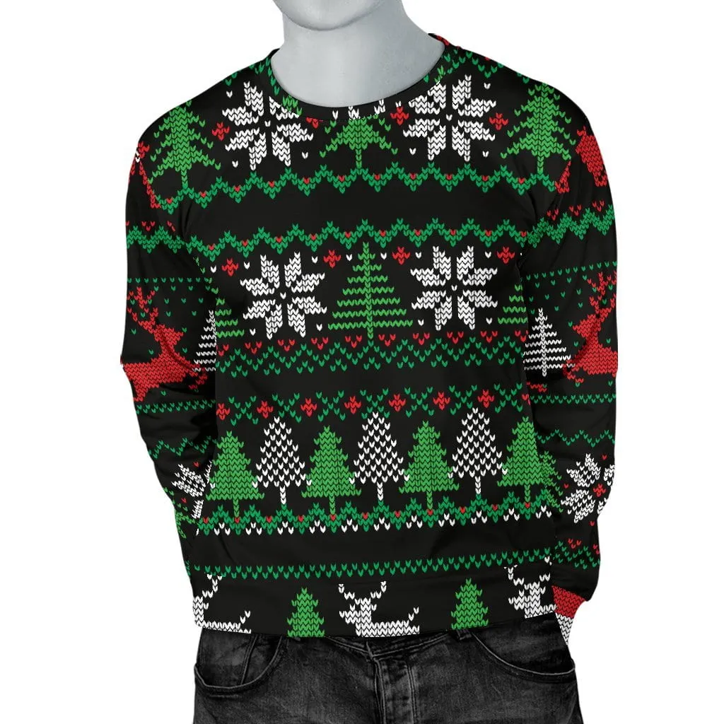 Christmas Men's Sweater in Red, Green, and Black