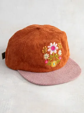 Folk Floral Corduroy Snapback