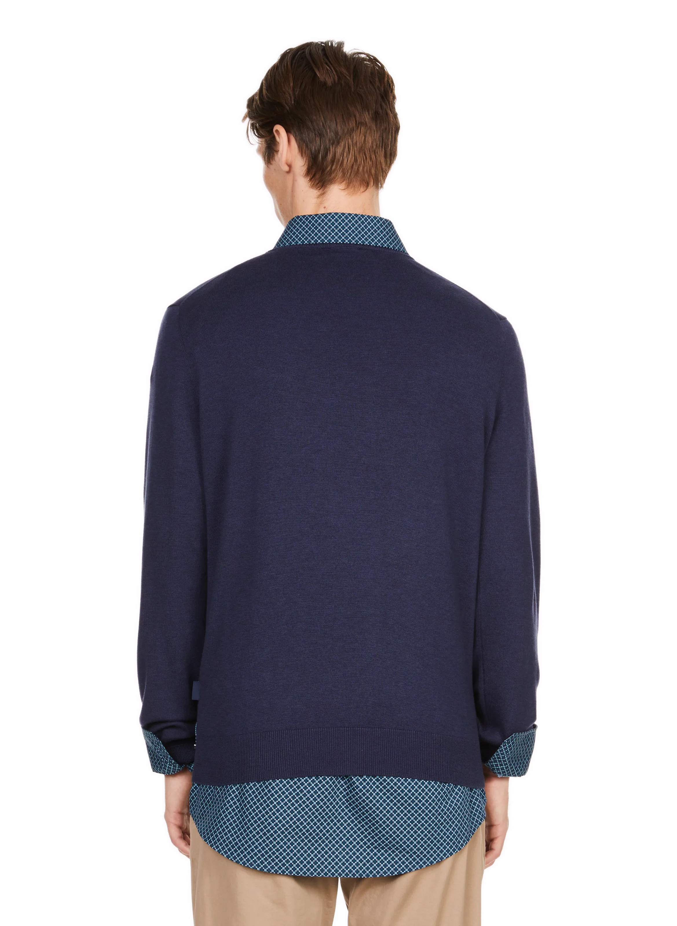 Cotton and linen blue jumper by FACONNABLE