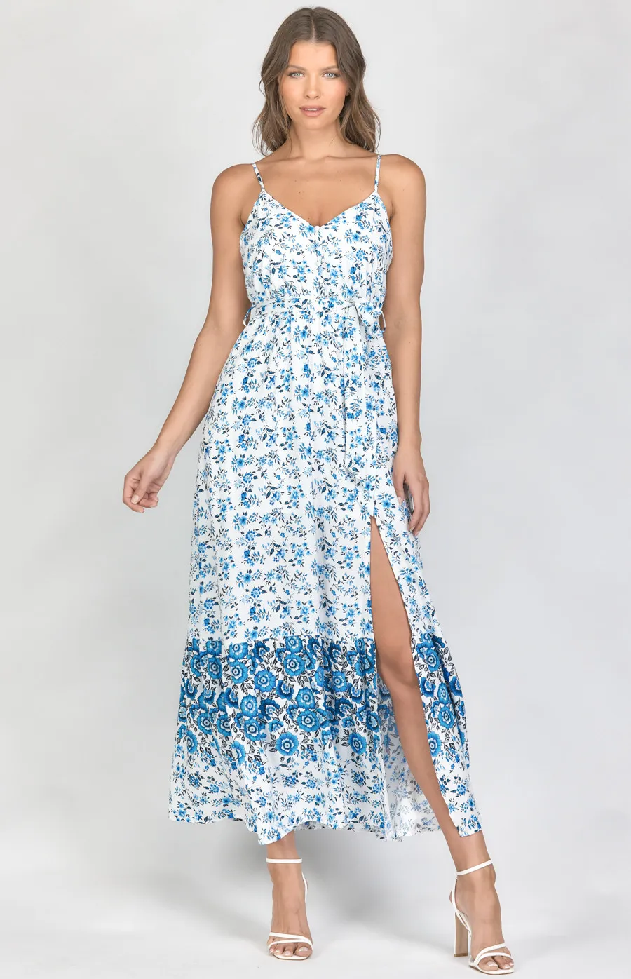 Boho Maxi Dress with Button Details Cotton Print (SDR959A)