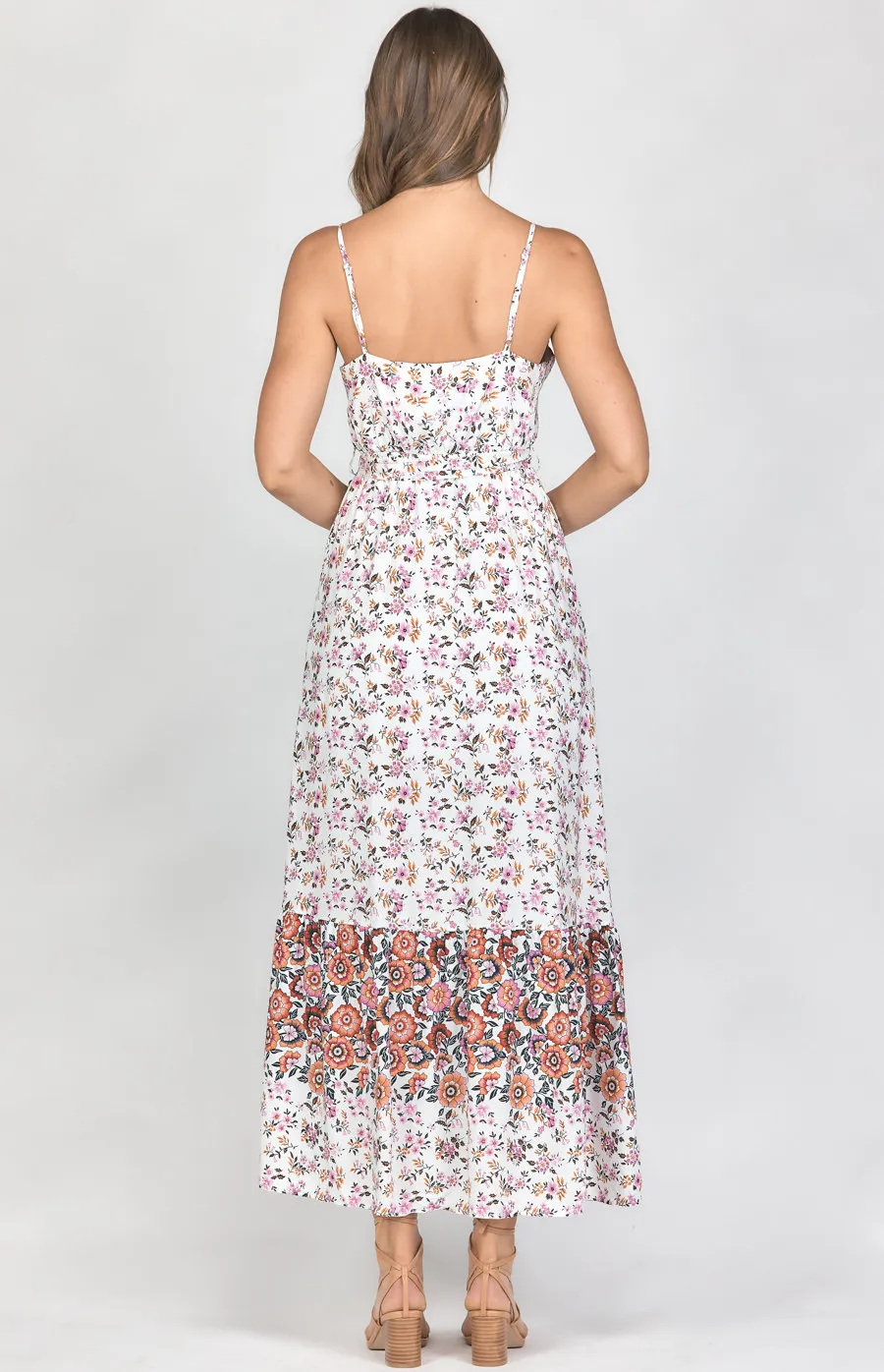 Boho Maxi Dress with Button Details Cotton Print (SDR959A)