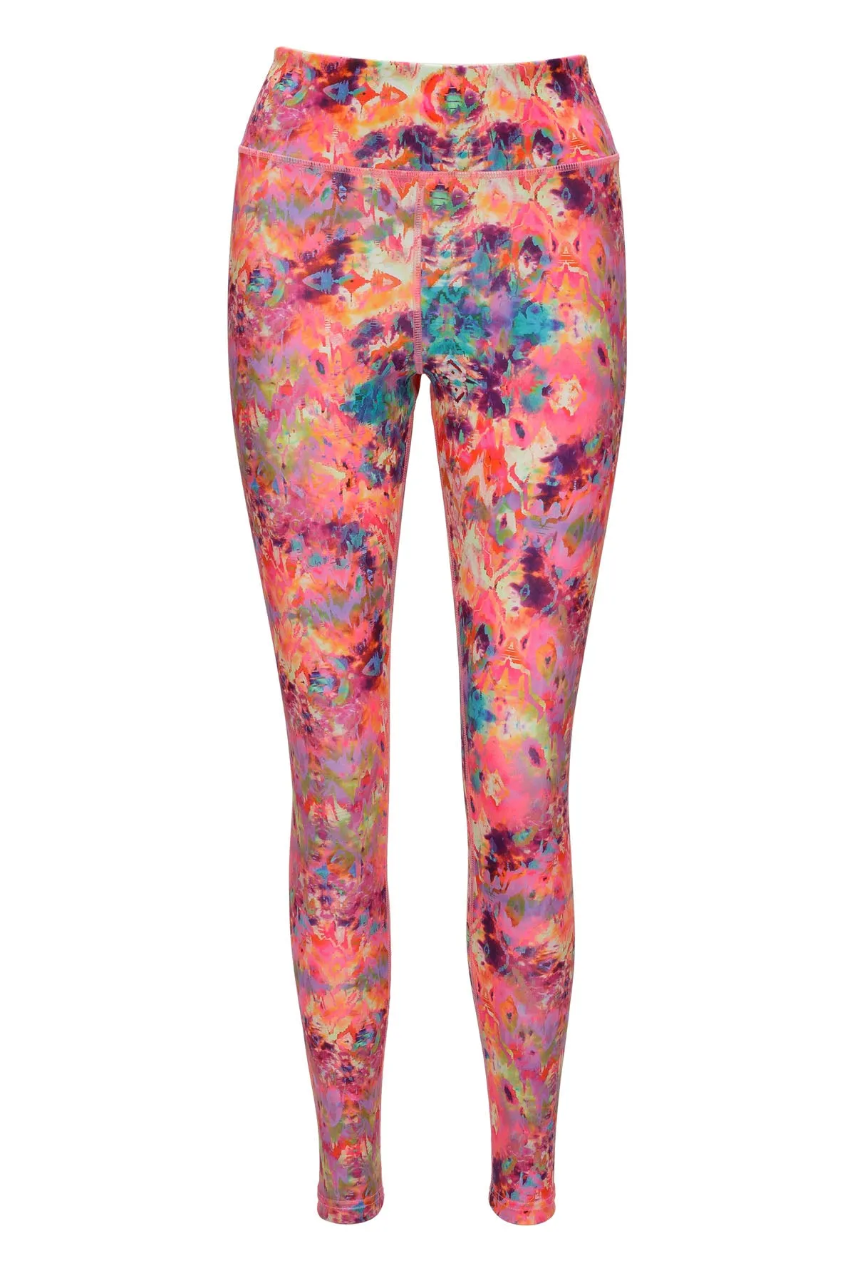 Pink Patterned Yoga Leggings in Eco-Friendly Cotton Candy Design