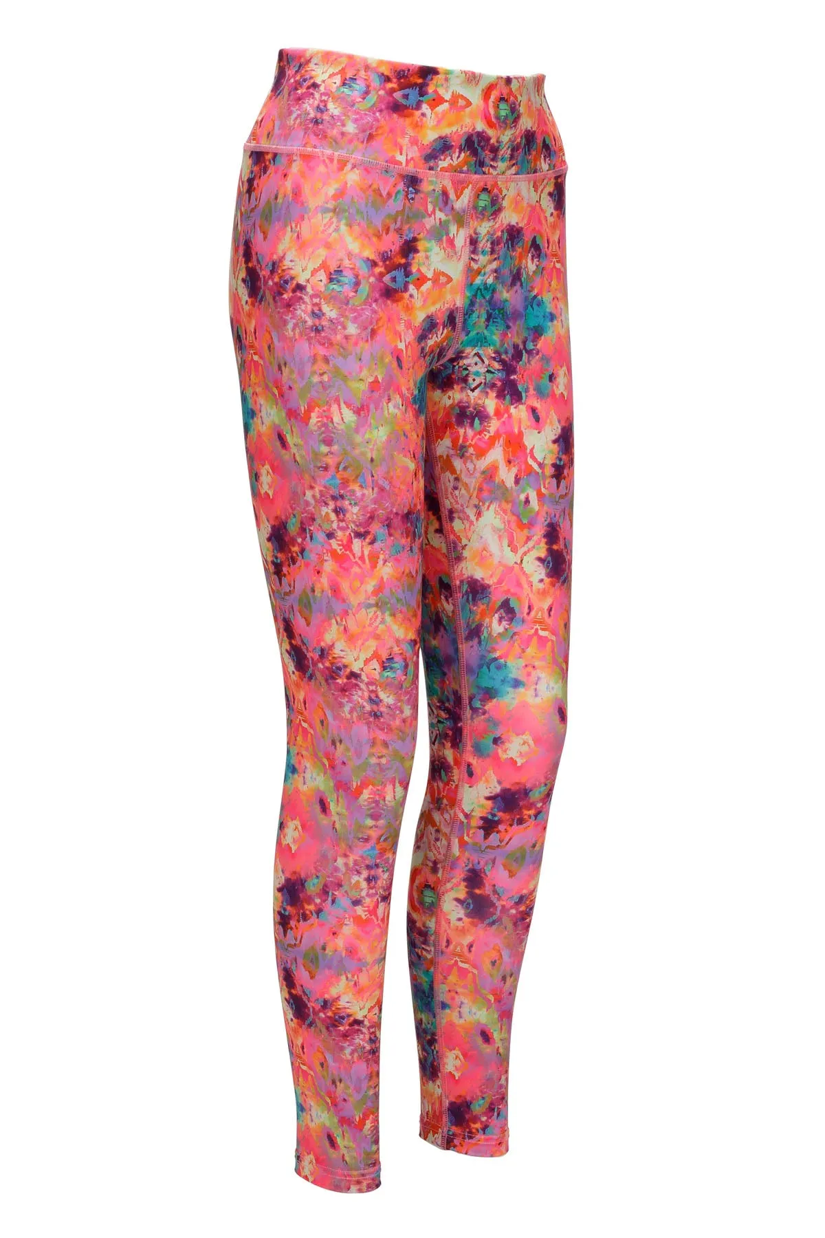 Pink Patterned Yoga Leggings in Eco-Friendly Cotton Candy Design