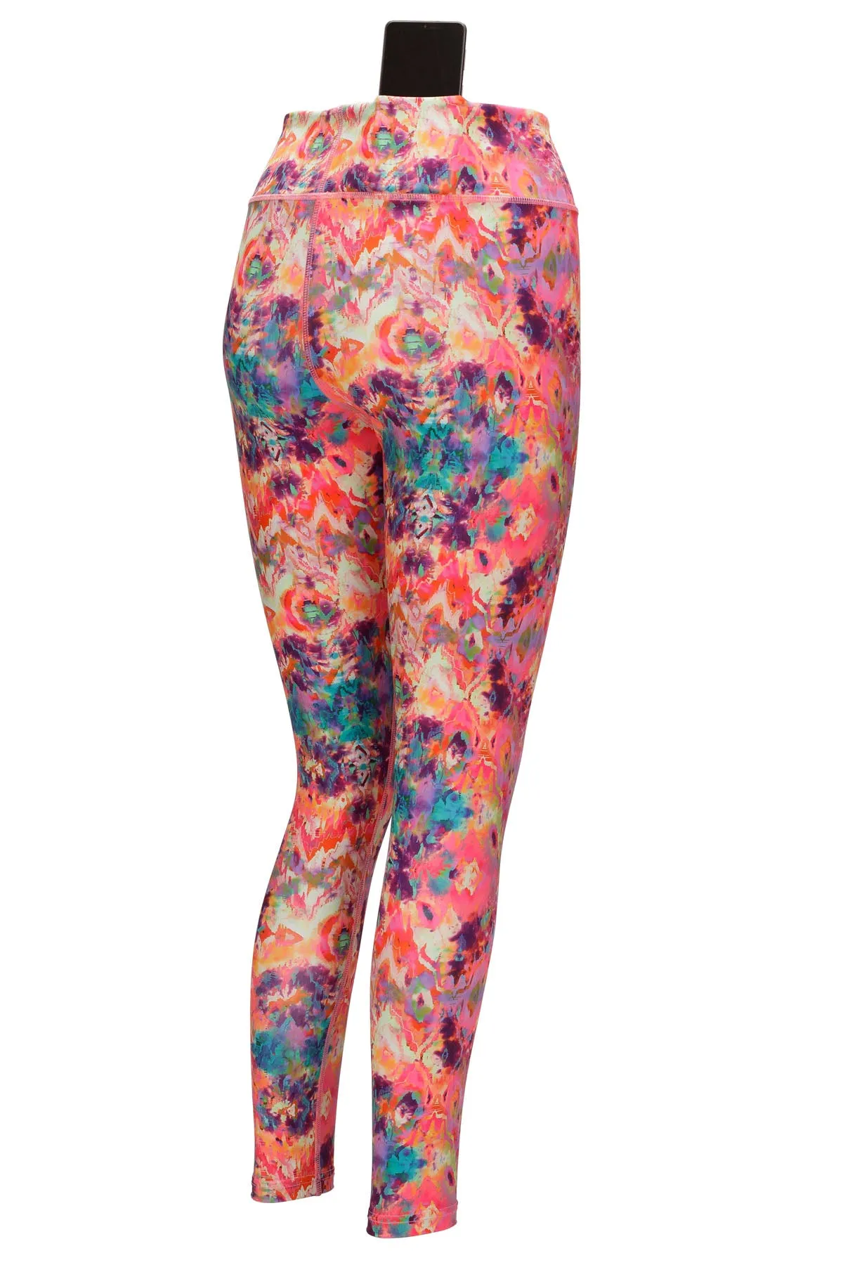 Pink Patterned Yoga Leggings in Eco-Friendly Cotton Candy Design