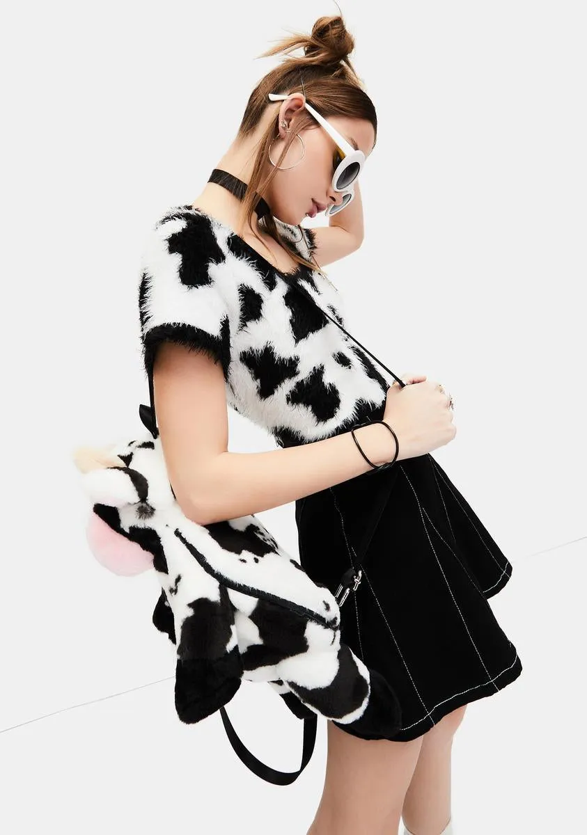 Cow Chic Fuzzy Sweater-