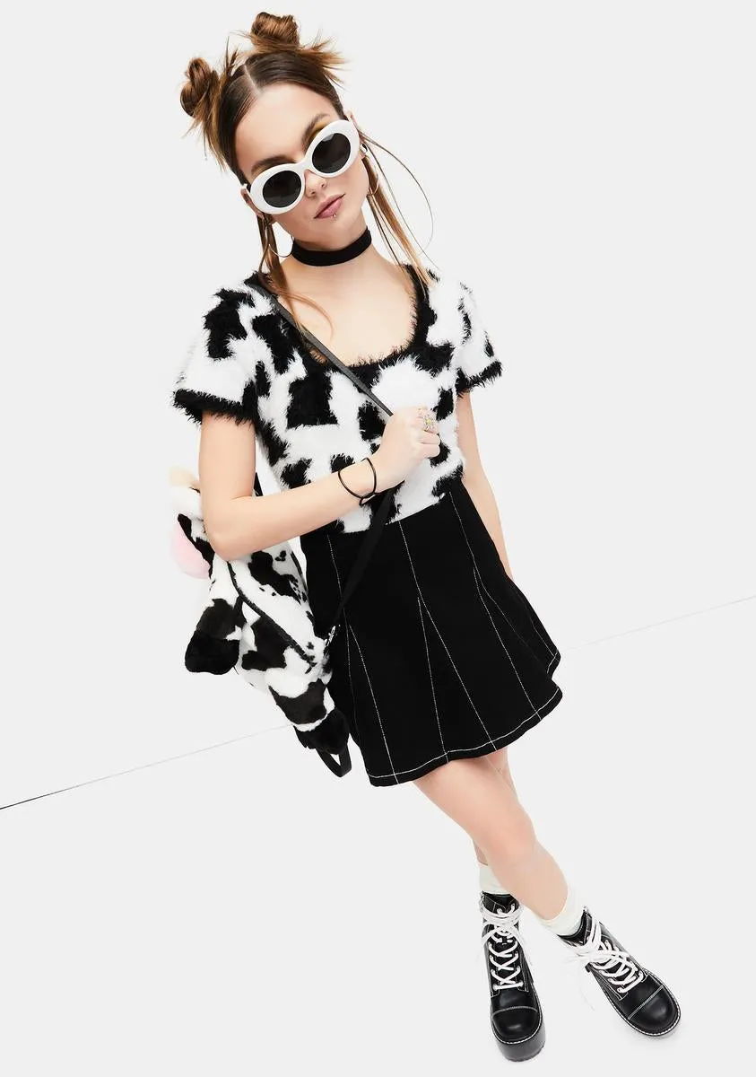 Cow Chic Fuzzy Sweater-