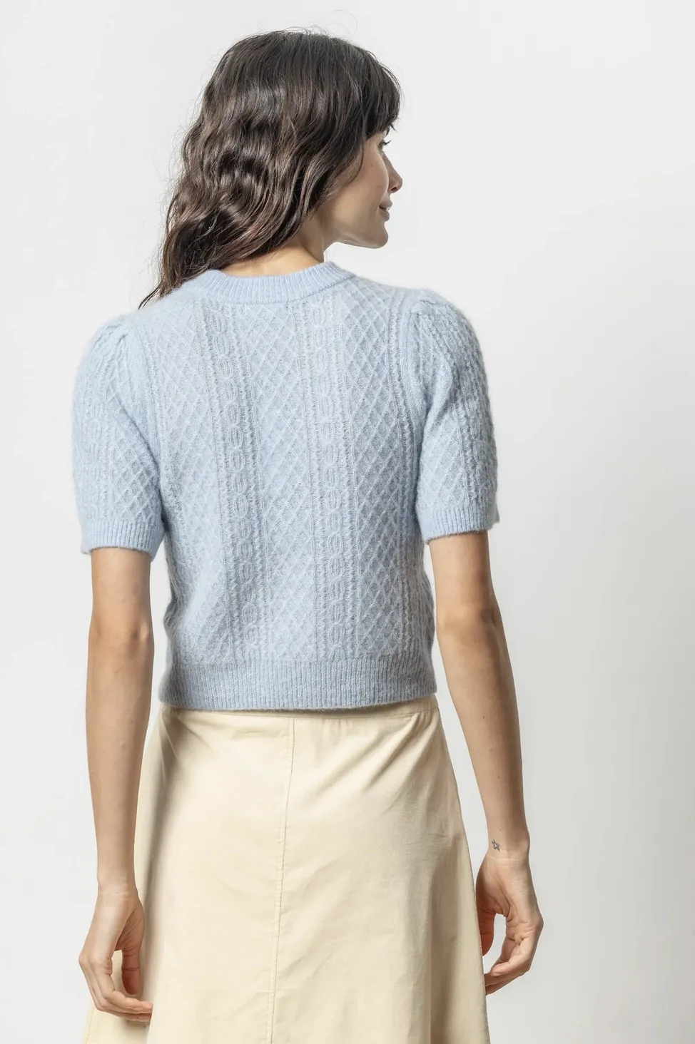 CROPPED CABLE SWEATER