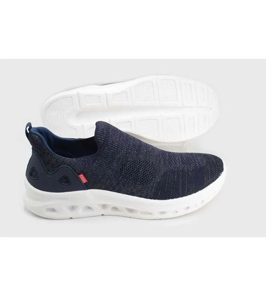 D555 Navy Big Mens Hands Free Shoes Knitted Top BLYTH 2