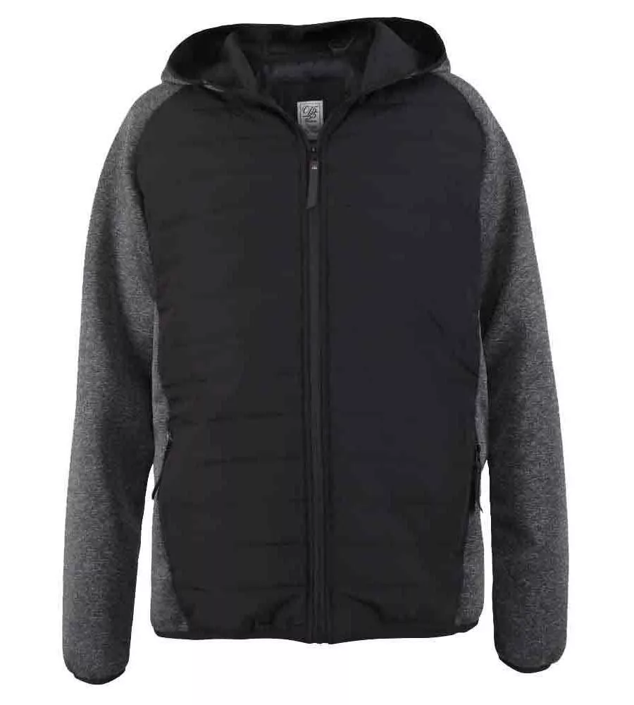 Big Men's Quilted Jacket With Fleece Sleeves & Hood D555 (HIGHAMPTON)