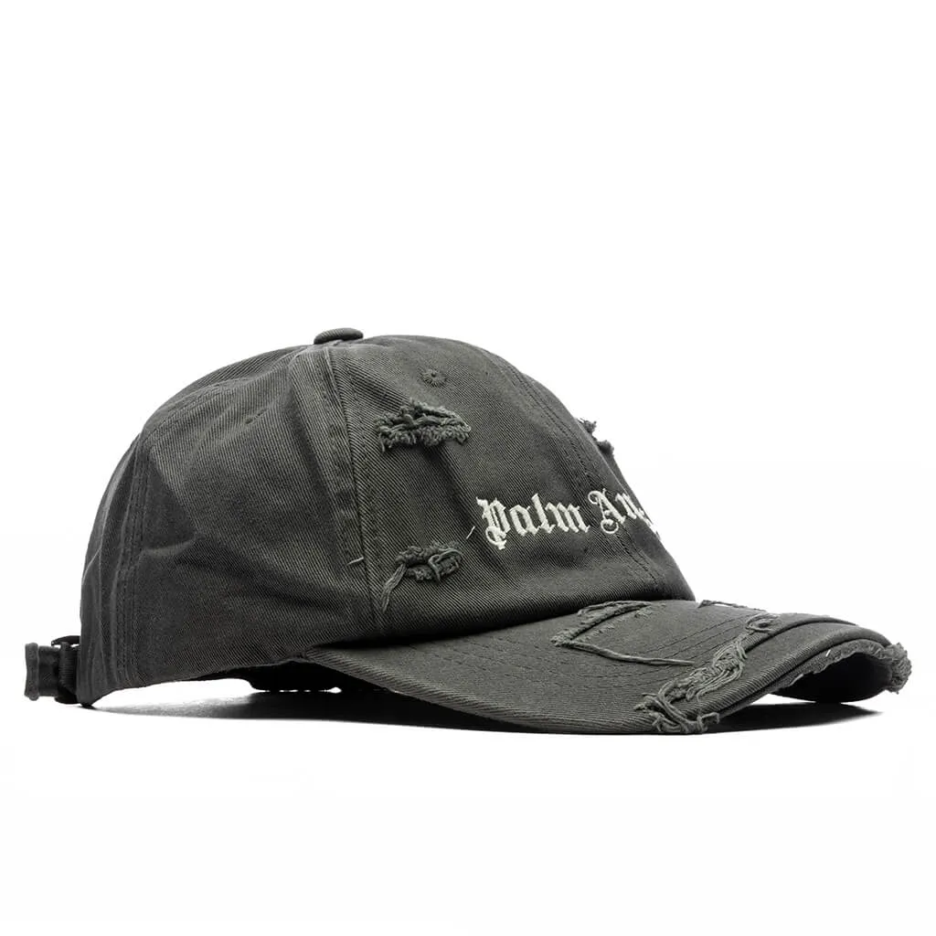 Dark Grey Torn Logo Cap