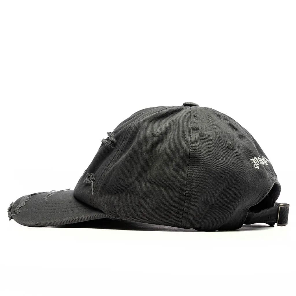 Dark Grey Torn Logo Cap