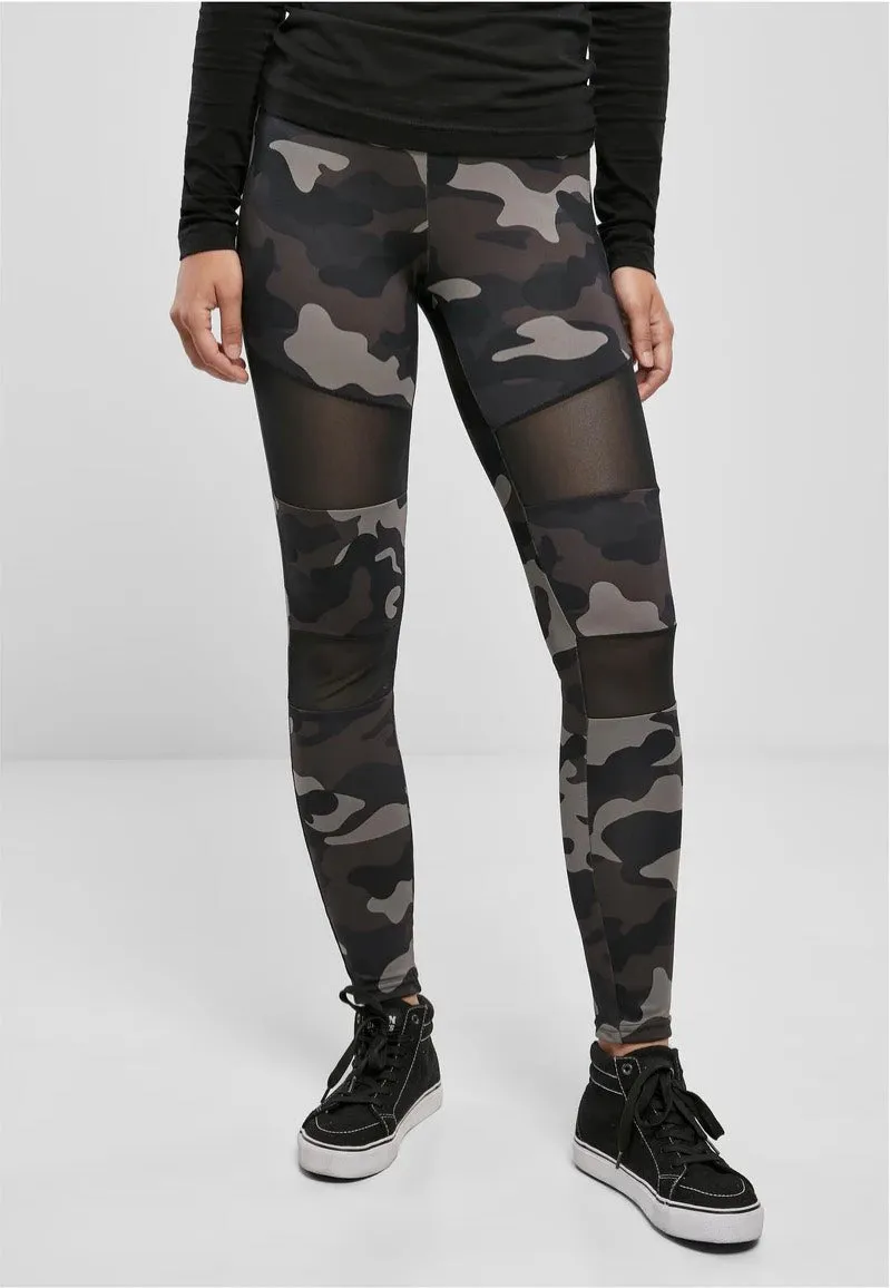 Darkcamo/Black Tech Mesh Leggings for Women - Urban Classics