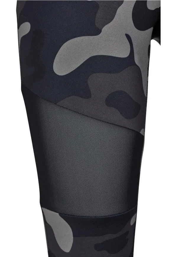 Darkcamo/Black Tech Mesh Leggings for Women - Urban Classics