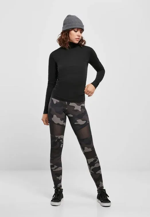 Darkcamo/Black Tech Mesh Leggings for Women - Urban Classics