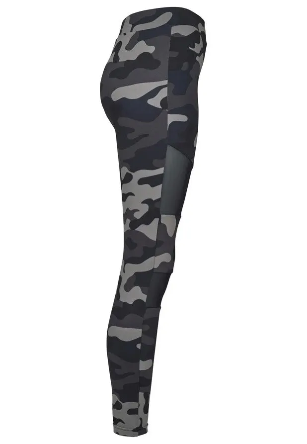 Darkcamo/Black Tech Mesh Leggings for Women - Urban Classics