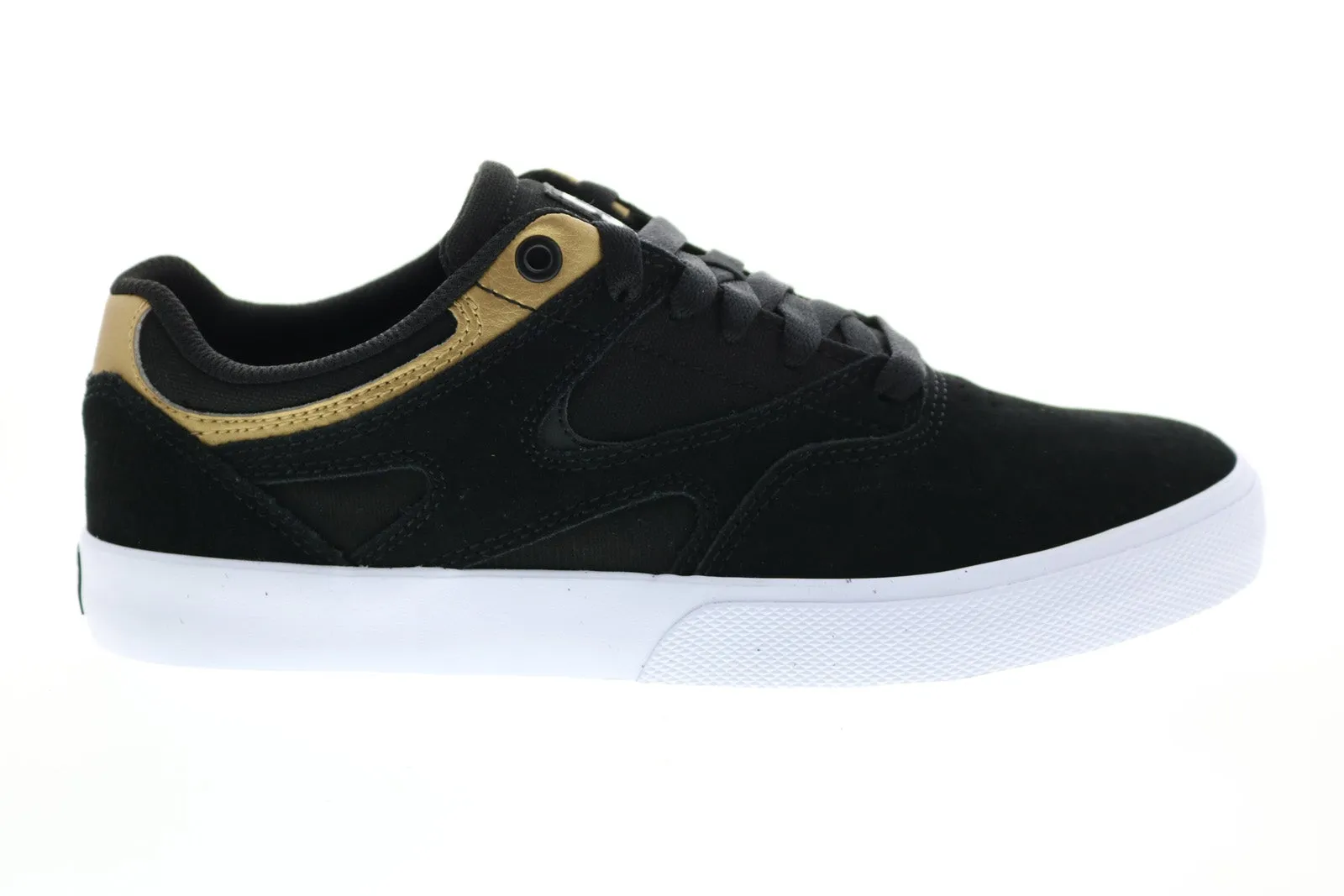 DC Kalis Vulc ADYS300569 Men's Black Suede Skate Sneakers.