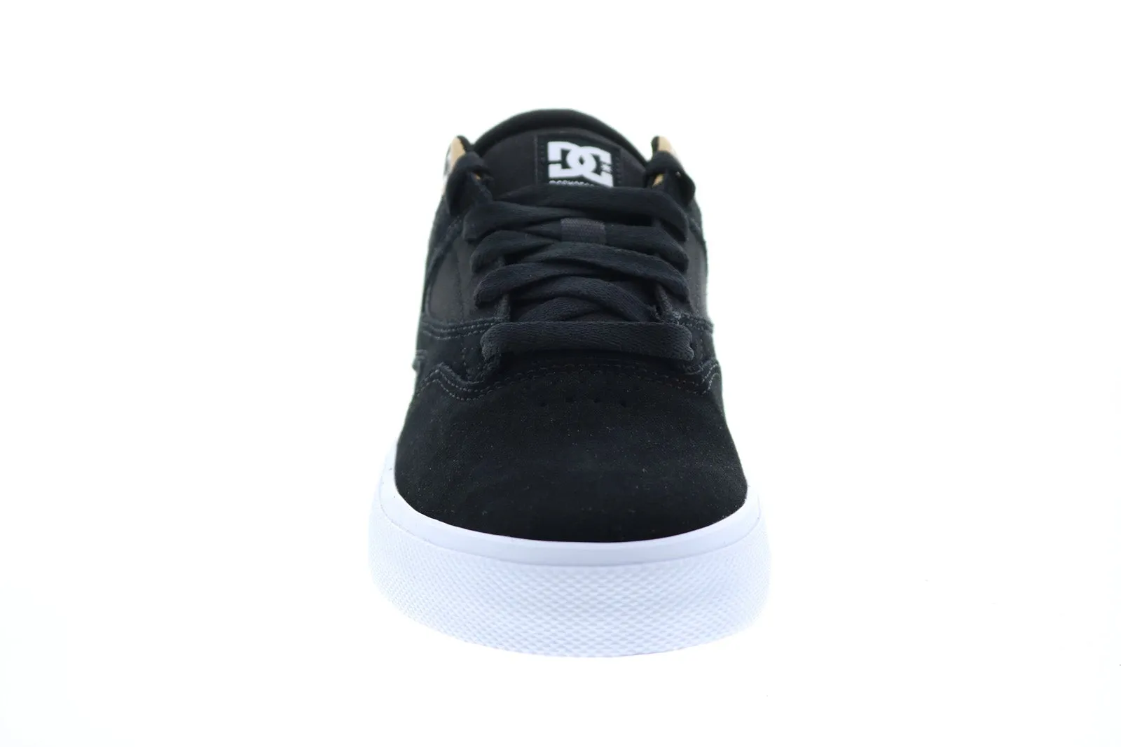 DC Kalis Vulc ADYS300569 Men's Black Suede Skate Sneakers.