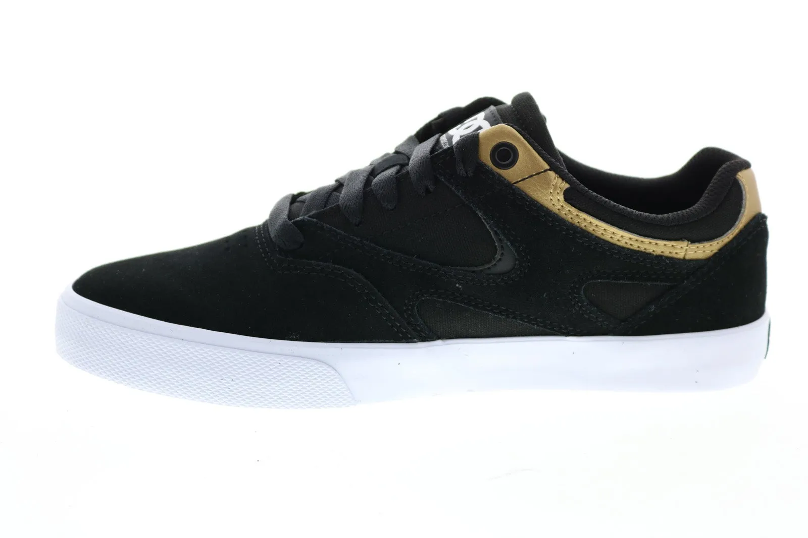 DC Kalis Vulc ADYS300569 Men's Black Suede Skate Sneakers.