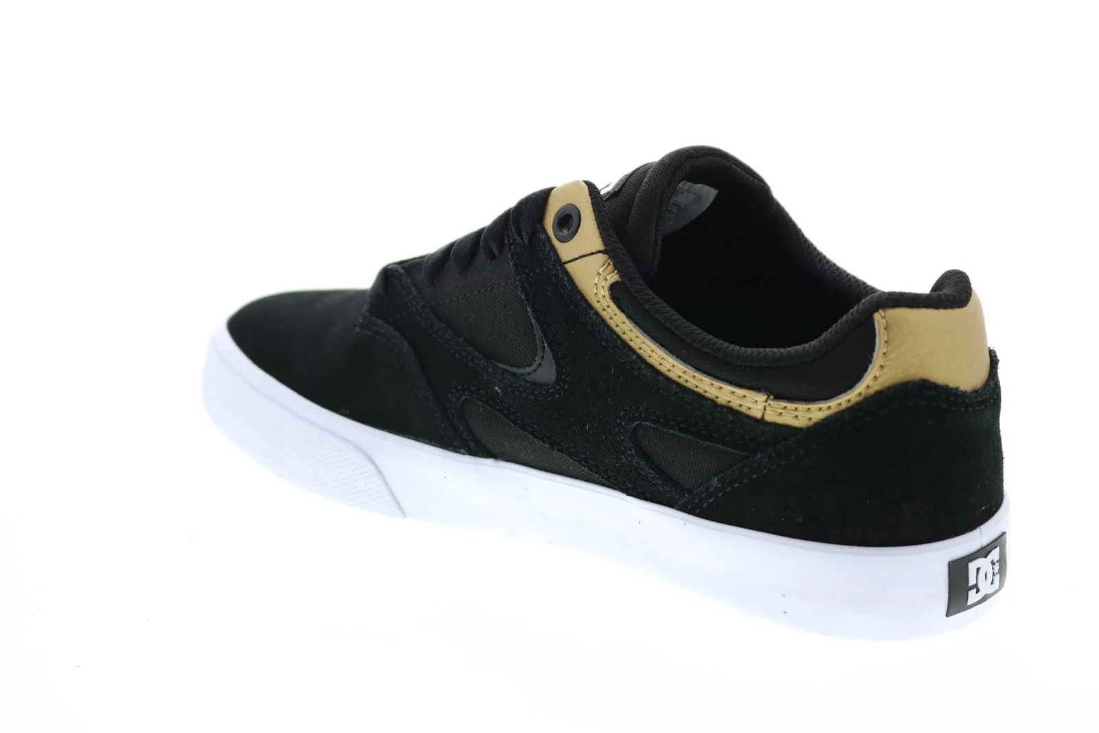 DC Kalis Vulc ADYS300569 Men's Black Suede Skate Sneakers.